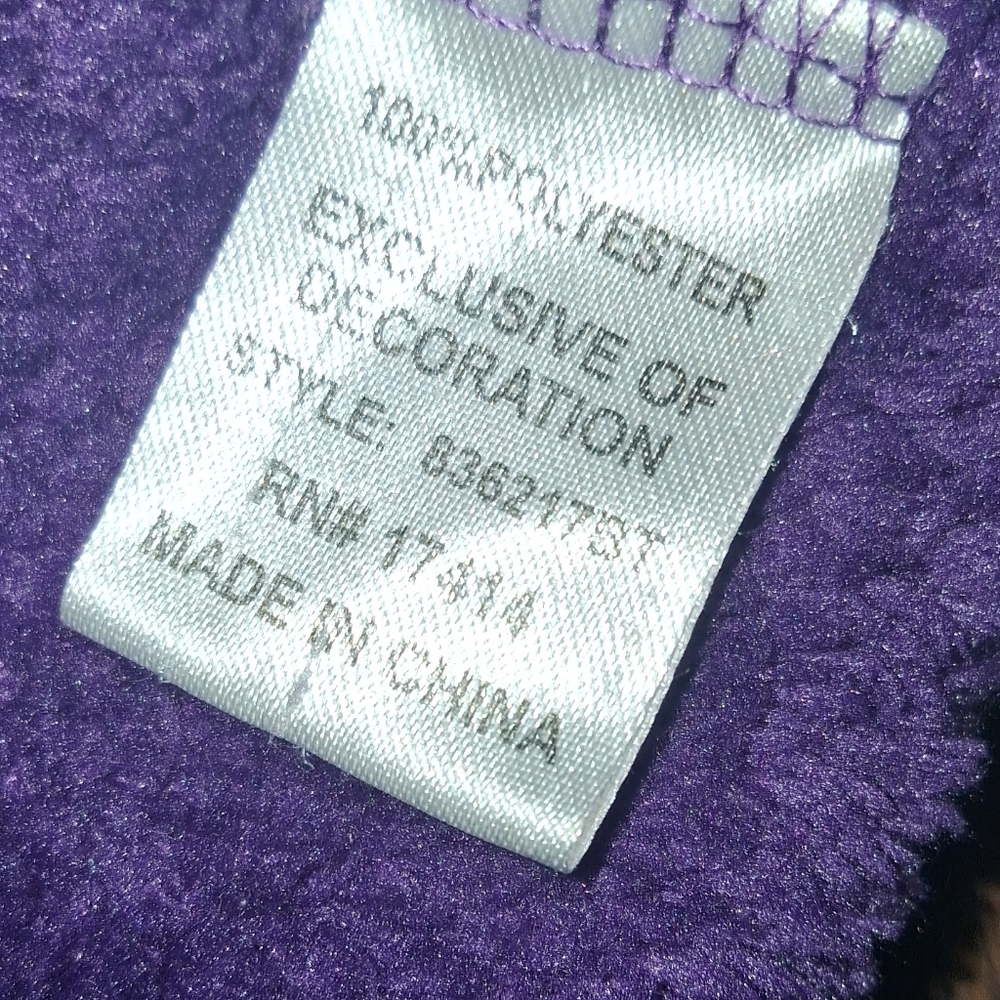 EUC ME Size Medium Purple Plush Fleece Zip Front Loungewear Robe!! - Picture 9 of 12